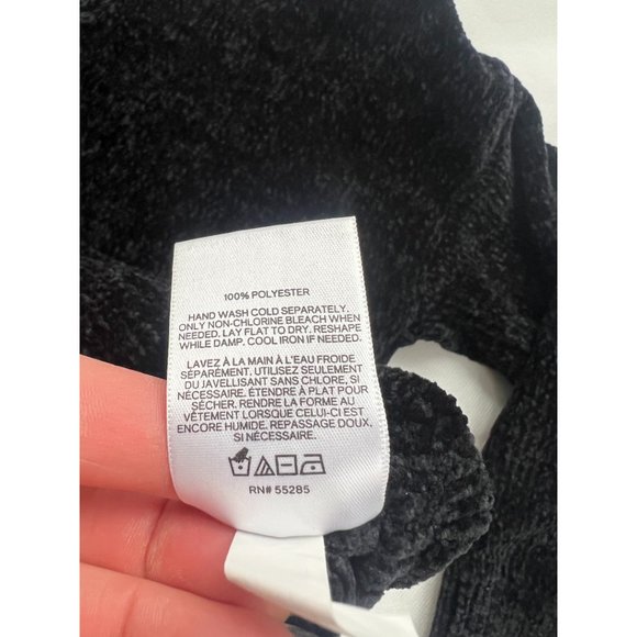 Express Women V-Neck Knitted Sweater 3/4 Sleeve Pullover Black Size XS - Picture 4 of 6